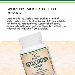 Astaxanthin skin and eye health concept imagery.