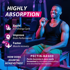 Asumtal Creatine Monohydrate Gummies vegan and sugar-free option for clean supplementation.