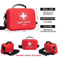 Atickyaid first aid kit compact design fits backpacks and cars easily.