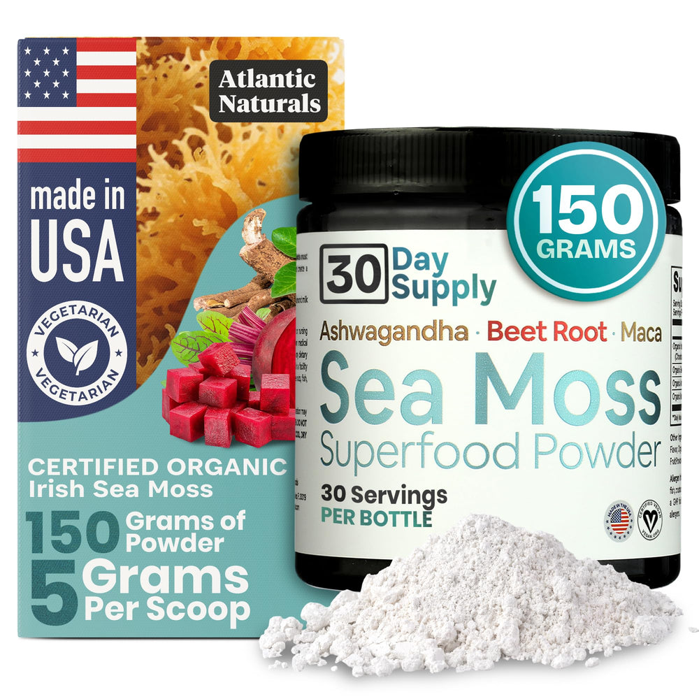 Atlantic Naturals Sea Moss Powder vanilla tub ready for daily use