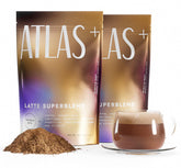 Atlas Coffee Club Latte Superblend pack shot highlights premium mushroom coffee for focus
