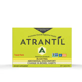 Atrantil Travel Pack capsules close-up for travel-friendly digestive support.