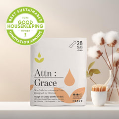 Attn Grace heavy pad back view emphasizes slim 5 mm profile for comfort