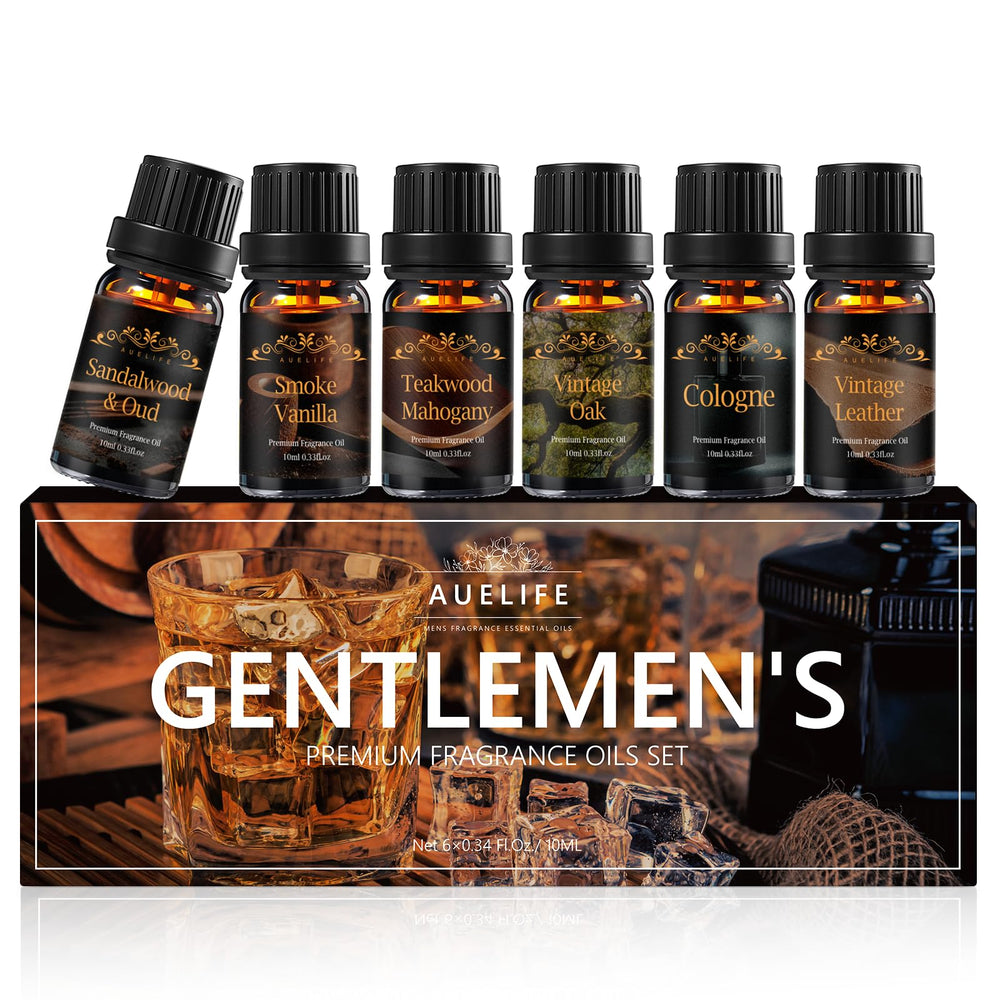 Auelife Men Essential Oils Set packaging showing premium masculine scents.