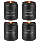 Auelife leather-smoke-vanilla candle creates a warm masculine ambiance for evenings.