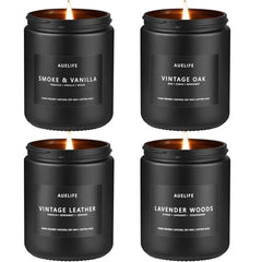 Auelife vanilla-oak candle blends sweetness with wood notes for balanced home fragrance.