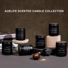 Auelife rum and oak candle complements any room with rich wood notes.