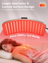 Aulanto red light panel curved design with enlarged reflecting cups for focused light