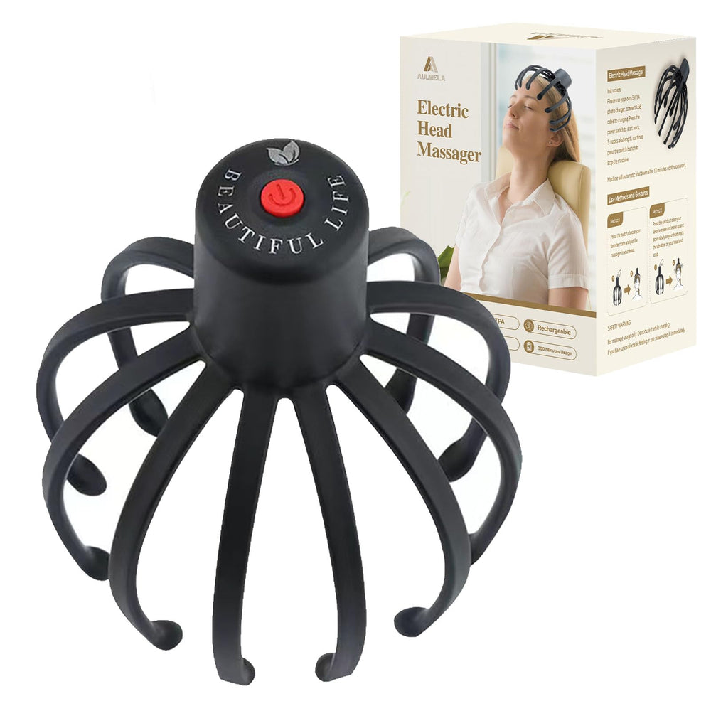 AULMEILA electric scalp massager front view with compact design for easy handling.
