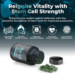 Aura Vitamins stem cell 1000mg capsules closeup highlights smooth texture and premium quality