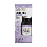 Aura Cacia Chill Pill bottle closeup for calming aromatherapy at home.