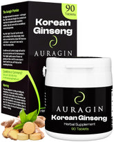 Auragin authentic Korean red ginseng bottle for daily wellness.