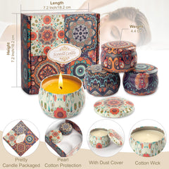 Auralome elegant packaging on candle set with artistic labels for gifting.