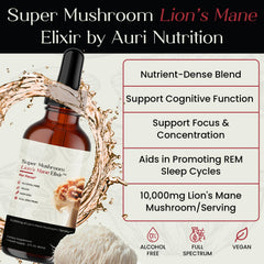Auri Lions Mane tincture under tongue use showing rapid absorption.
