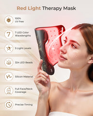 Aurphany LED mask neck view for targeted neck-area skincare sessions
