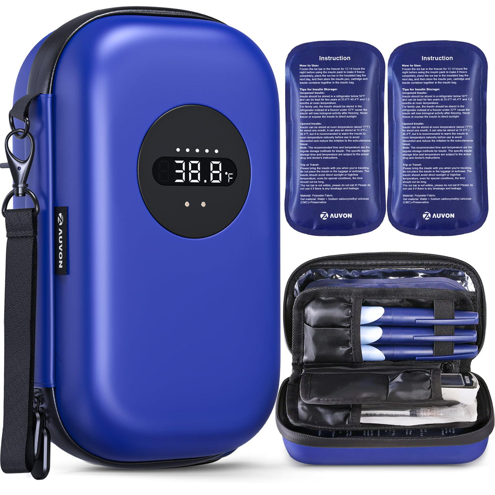 AUVON insulin cooler travel case exterior with rugged waterproof shell for reliable travel