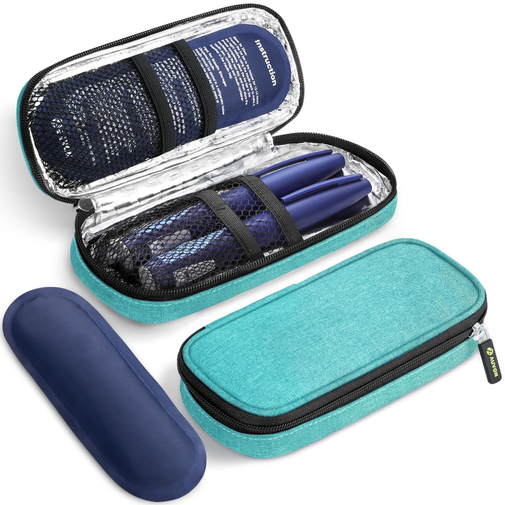 AUVON insulin pen cooler case front view, compact travel-ready design for daily use.
