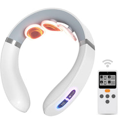 Auxoliev EMS neck massager angle view highlighting deep tissue relief potential.