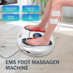 Auxoliev FSA EMS Foot Massager main unit with compact design for home use.