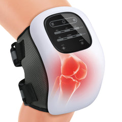 Auxoliev Knee Massager wrapped around the knee for soothing comfort after activity.