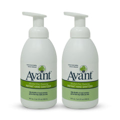 Avant Alcohol-Free Foaming Hand Sanitizer bottle shows quick, even hand coverage.