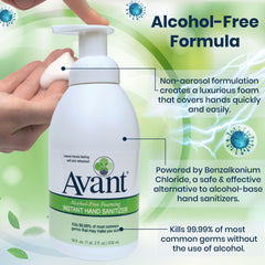 Avant Dispensing pump-action image shows easy one-handed use.