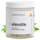 Avantera Elevate bottle front, premium packaging signaling focused energy.