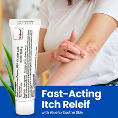 AVEDANA Hydrocortisone Cream texture closeup shows smooth, non-greasy application