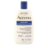 Aveeno Anti-Itch Lotion bottle front shows calamine for soothing, itch relief.