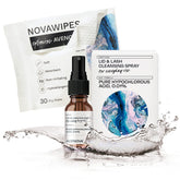 Avenova eyelid cleanser spray shown in a glass bottle for gentle lid cleansing and clear eyes.