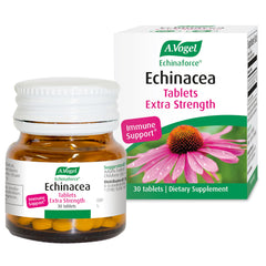 A.Vogel Echinaforce 900mg tablet close-up, easy daily immune support.