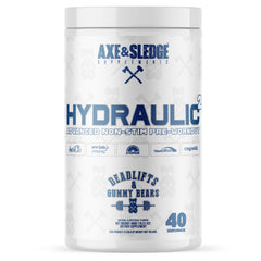 Axe & Sledge Hydraulic bottle pour for stimulant-free focus during workouts.