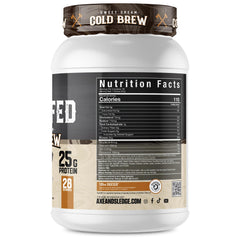 Axe & Sledge Farm Fed whey isolate bottle ready for post-workout shake