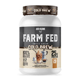 Axe & Sledge Farm Fed whey isolate scoop and tub for lean protein