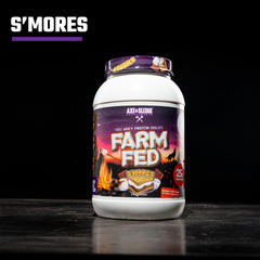 Glass of Farm Fed whey protein shake after a workout