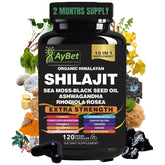 AyBet Shilajit capsules pack front for daily vitality support