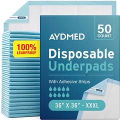 AYDMED underpads with adhesive strips for secure overnight protection
