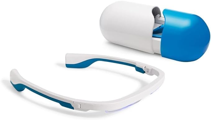 AYO blue light glasses worn during morning routine to support steady energy.