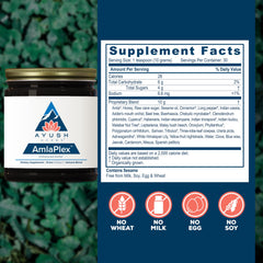 Ayush Herbs AmlaPlex honey amber glaze showcasing natural energy