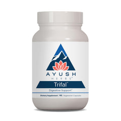 Ayush Herbs Trifal digestive support bottle shown for daily comfort.