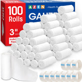 AZEN 100-pack gauze roll 3in x 4.1yds for on-the-go wound care