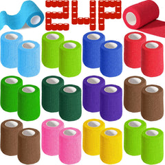 AZEN 24-pack multi-color self-adhesive bandage wrap, easy to apply and remove.