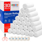 AZEN 30-pack gauze rolls ready for first aid, breathable and non-stick.