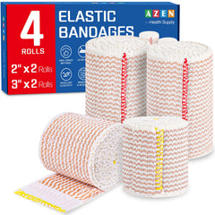 AZEN Premium 4 Pack Banda Elástica 2x2 en uso, brinda soporte cómodo.