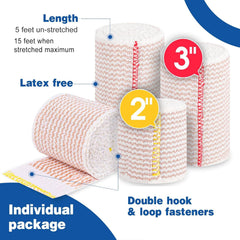 AZEN Premium 4 Pack Banda Elástica 2x3, cierre Velcro para ajuste seguro.