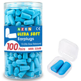 AZEN tapones de oreja: empaque de 100 pares para dormir y viajar.
