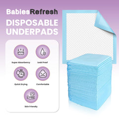 BabiesRefresh quick-dry polymer core for easy cleanup after liquids spill.