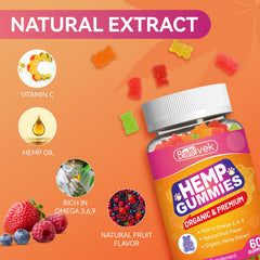 Babivek hemp oil gummies close-up of soft texture and enticing taste for easy daily intake.