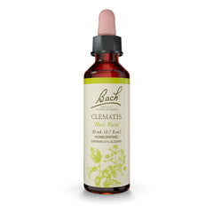 Bach Clematis bottle with dropper for potential focus support.