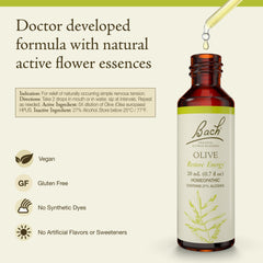 Bach Olive remedy dropper closeup for easy, precise dosing